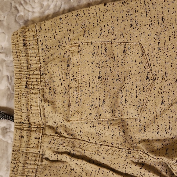 Retro stitch boys pants tan brown fancy skinny cotton bottom - Picture 10 of 13